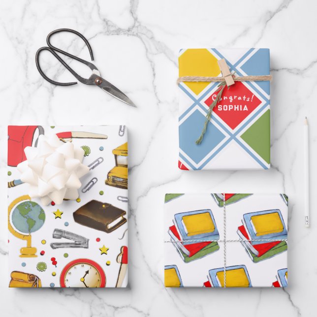 Graduation Gift Wrapping Paper Sheets (Front)