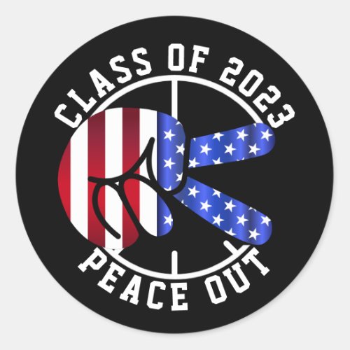 Graduation Gifts Class Of 2024 Peace Out Black Cla Classic Round Sticker