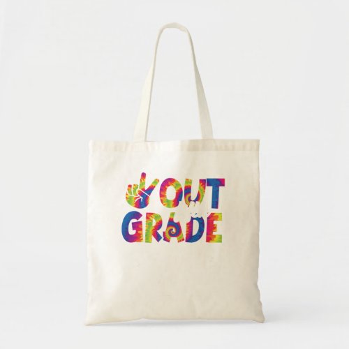 Graduation Gifts Peace Sign Out Fifth Grade Tie Dy Tote Bag
