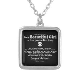 Graduation Gifts To A Beautiful Girl Class Of 2024 Silver Plated Necklace