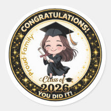 Graduation Girl Class of 2026 Sticker 