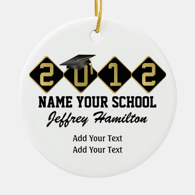 Graduation Girl - See Back - SRF Ceramic Ornament (Front)