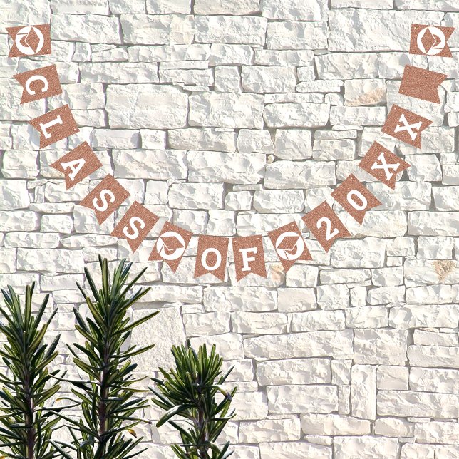 Graduation Glam Rose Gold Create Your Class Of Bunting Flags (Creator Uploaded)