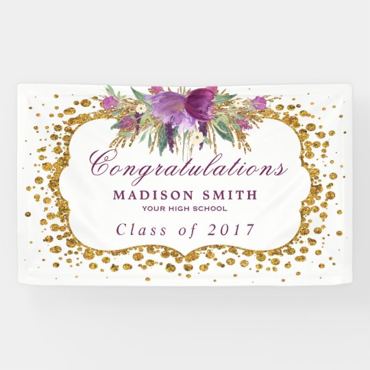 graduation glitter watercolor flower