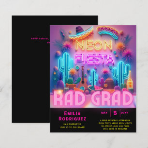 Graduation Glow Party Invitación Fiesta de Neón