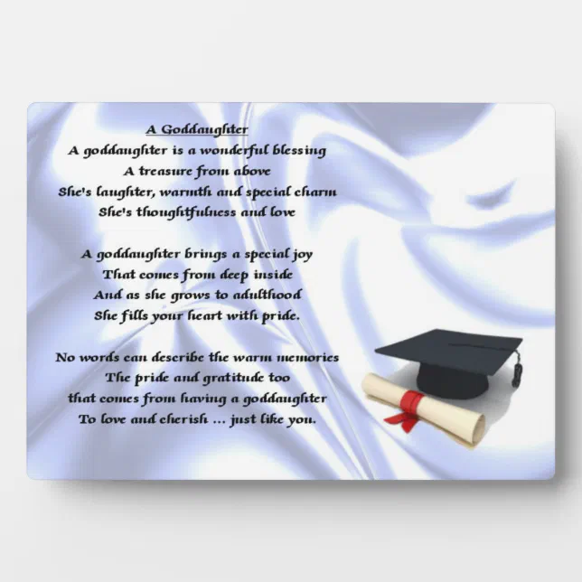 Graduation goddaughter poem plaque | Zazzle