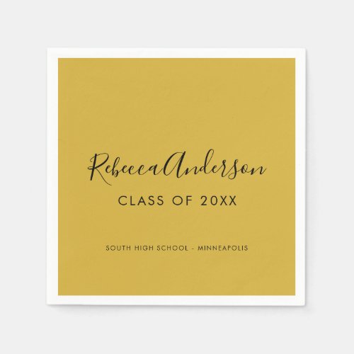Graduation Gold Calligraphy Class of 2024 Napkins