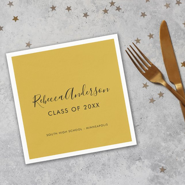 Graduation Gold Calligraphy Class of 2026 Napkins (Creator Uploaded)