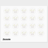 Graduation Gold Calligraphy Script Simple Treat Classic Round Sticker (Sheet)