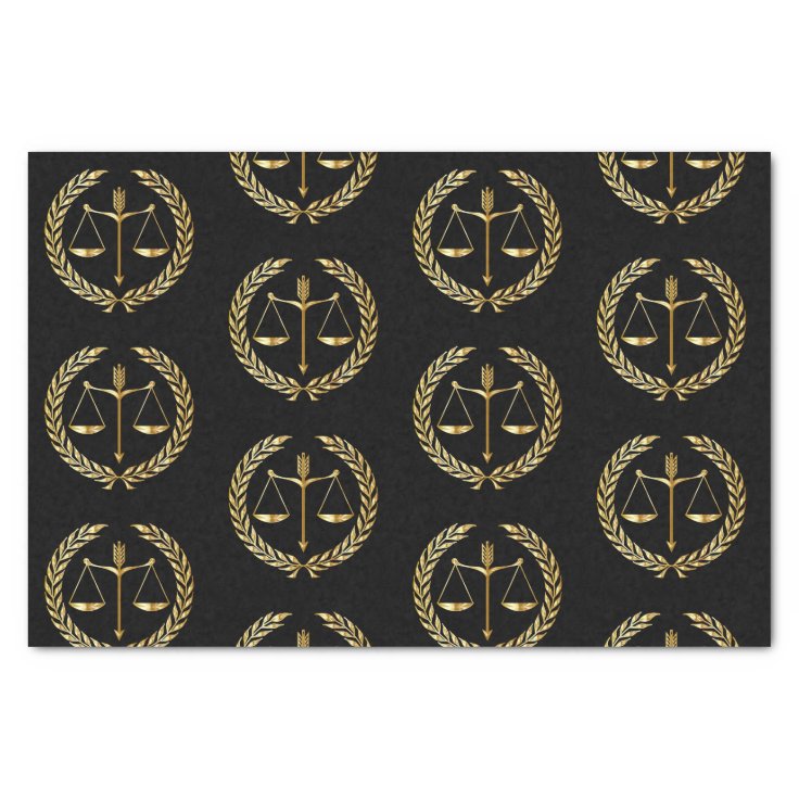 Graduation Gold Justice Scale Sword Laurel Wreath Tissue Paper Zazzle