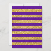 Graduation - Gold Purple Stripes Invitation (Back)