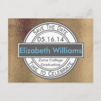 Graduation Gold Shimmer Save The Date