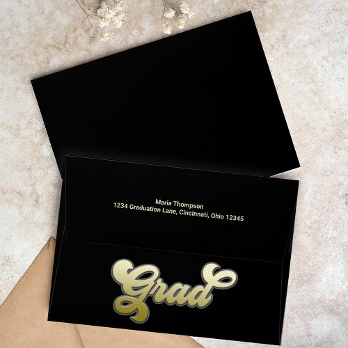 Graduation Gold Typography Graduate  Envelope