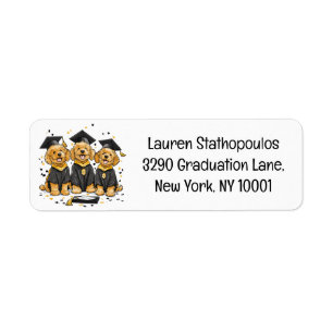 Graduation Goldendoodle Dogs Label