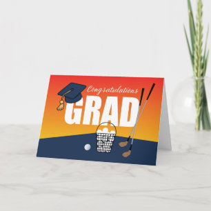 Graduation Golf Athlete Congratulations Grad Cap Card