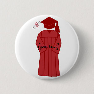 Graduation gown, [your text] button