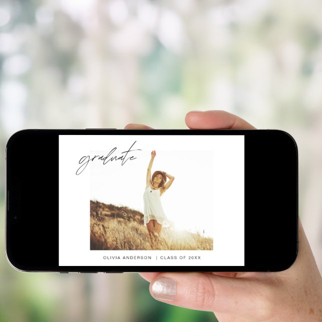 Graduation Grad Announcement Photo Minimalist (Front Digital)