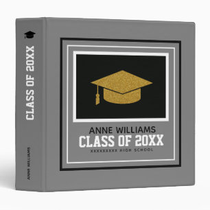 Graduation Grad High School gray 3 Ring Binder