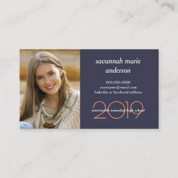 Graduation Grad Photo Student Contact Name Cards by HolidayInk at Zazzle
