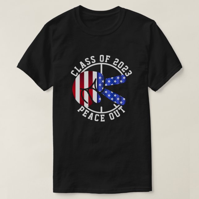 Graduation Graduate Peace Out Class Of 2026 Black T-Shirt (Design Front)