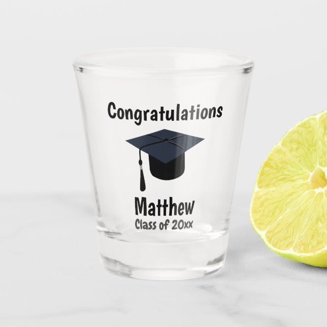 Graduation Graduate School Congratulations Shot Glass (Front)