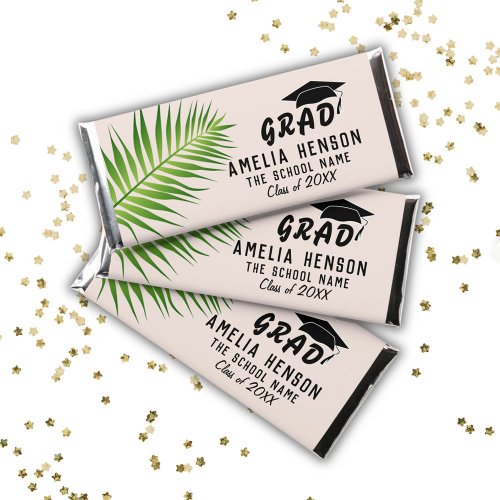 Graduation Graduate Tropical Leaf 2 Photo Hershey Bar Favors