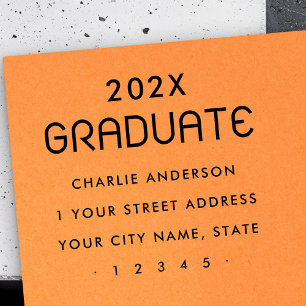 Graduation graduate year return address rubber stamp