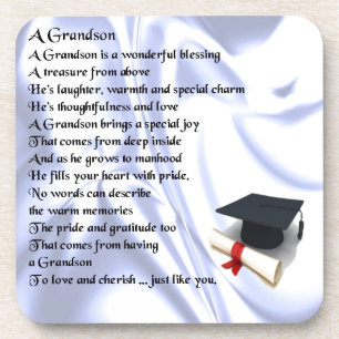 Graduation   Grandson Poem Beverage Coaster