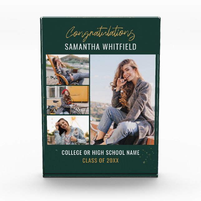 Graduation Green 2024 Grad Photo Block (Front)