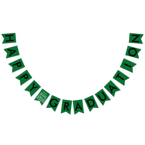 Graduation Green Black School Bunting Banner