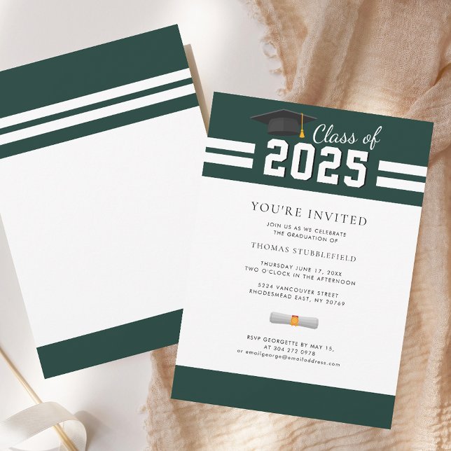 Graduation Green College Grad 2026 Party Invitation (Graduation Green College Grad 2025 Party Invitation)