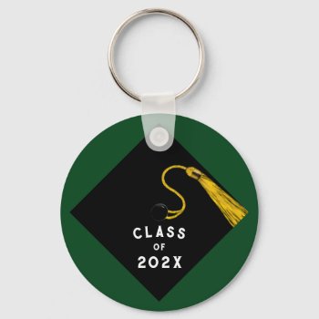 Graduation Green Keepsake Gift Keychain by ebbies at Zazzle