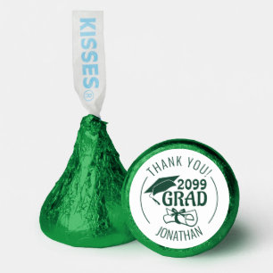 Graduation Green Thank You GRAD Year Name Hershey®'s Kisses®