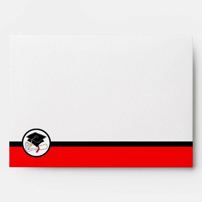 Graduation Greeting Card A7 Envelope Red (Front)