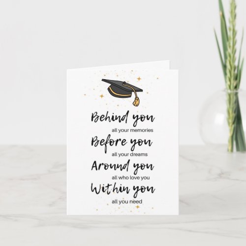 Graduation greeting card with inspirational quote