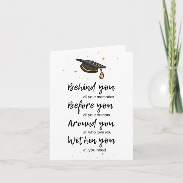 Graduation greeting card with inspirational quote (Front)