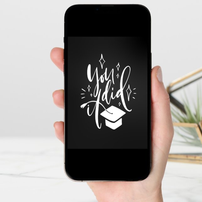 Graduation Greeting Card. You Did It Typography Card (Front Digital)