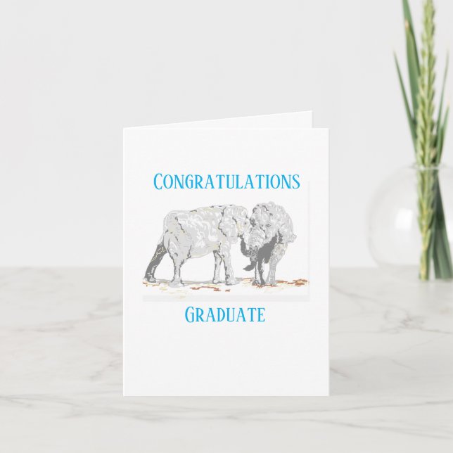 Graduation Greeting cards : Elephants Luck (Front)