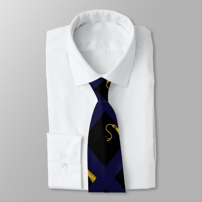 Graduation Guy Navy Blue Neck Tie (Tied)