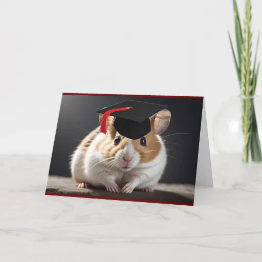 Graduation Hamster Folded Greeting Card
