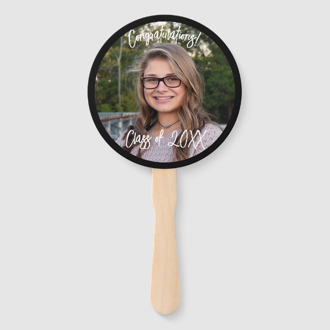 Graduation Hand Fan, Photo Favor Graduate Fan (Front)
