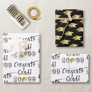 Graduation Hand Lettered CONGRATS GRAD Wrapping Paper Sheets