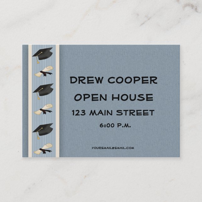 Graduation Hand-out Blue Calling Card (Front)