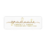 Graduation Handwritten Gold Foil Look Script Label at Zazzle