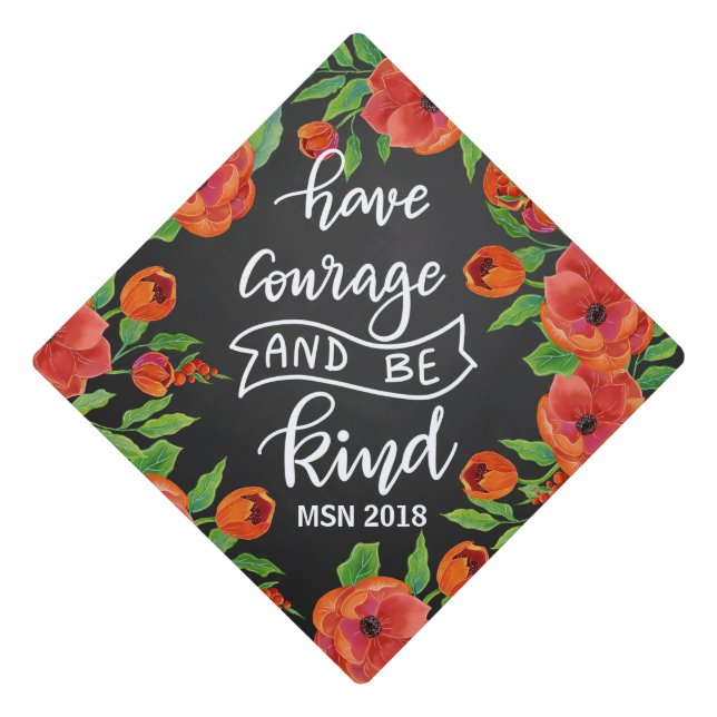 Graduation Handwritten | Have Courage Script Cap Topper (Front)