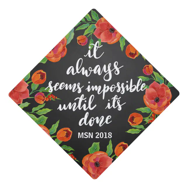 Graduation Handwritten | Seems Impossible Script Graduation Cap Topper ...