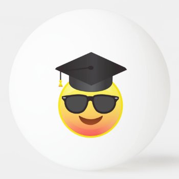 Graduation Happy Emoji With Sunglasses Ball by EmojiSass at Zazzle