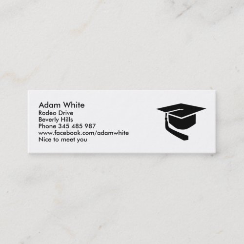 Graduation hat business card template