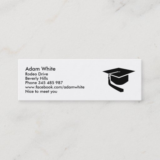 Customizable Graduation hat business card template