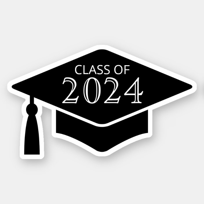Graduation hat/cap with custom year sticker | Zazzle.com